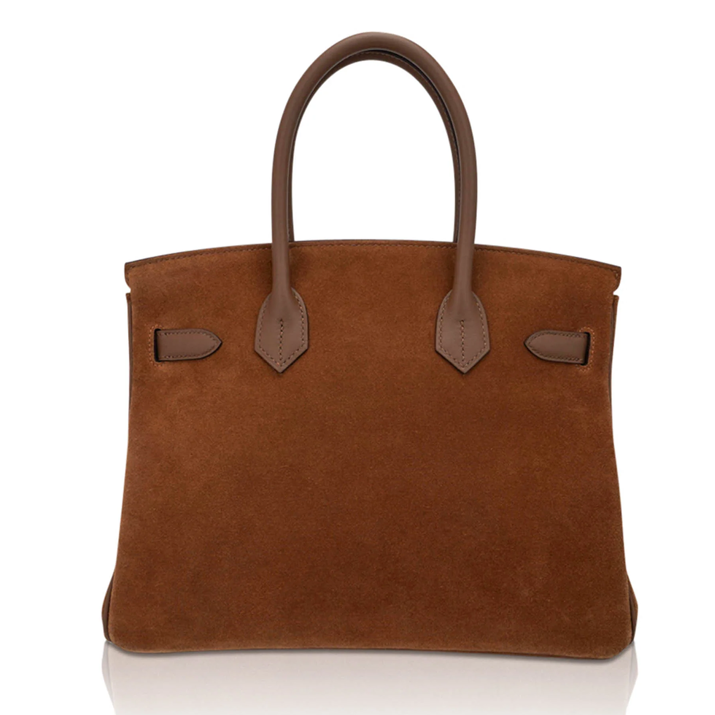 Warm Rustic Amber Two Tone Medium Structured Trapezoid Tote With Taupe Trim And Luminous Golden Twist Lock Hardware And Hanging Metal Padlock Charm
